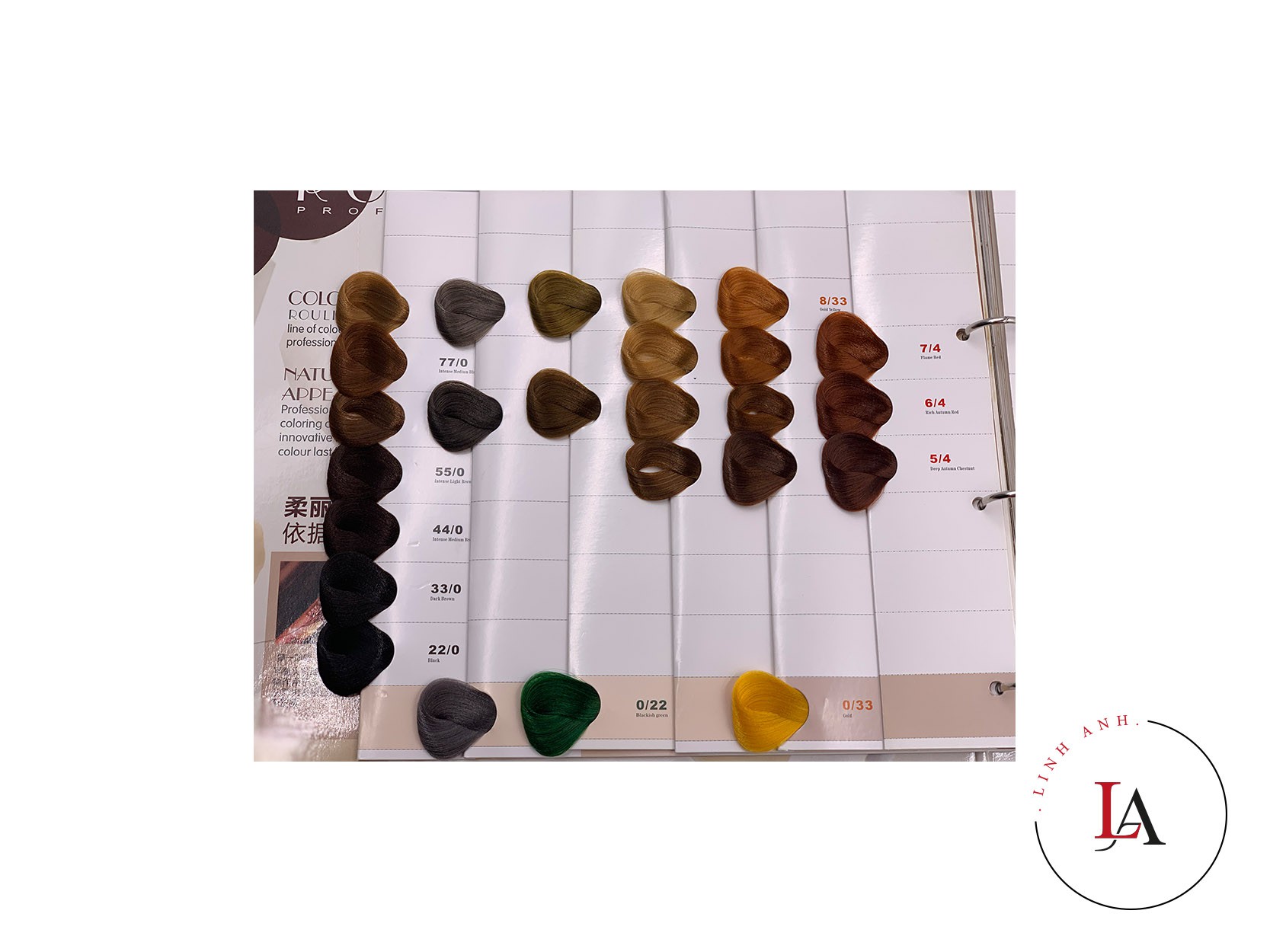 Bảng màu thuốc nhuộm tóc Roulisi